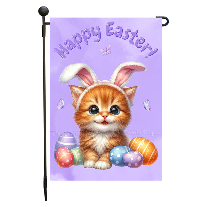 Easter Persian Cat Garden Flag, Cute Happy Easter, Egg Hunt Basket, Personalized Double Sided Flag Yard Outdoor Decoration, EGHNT00039
