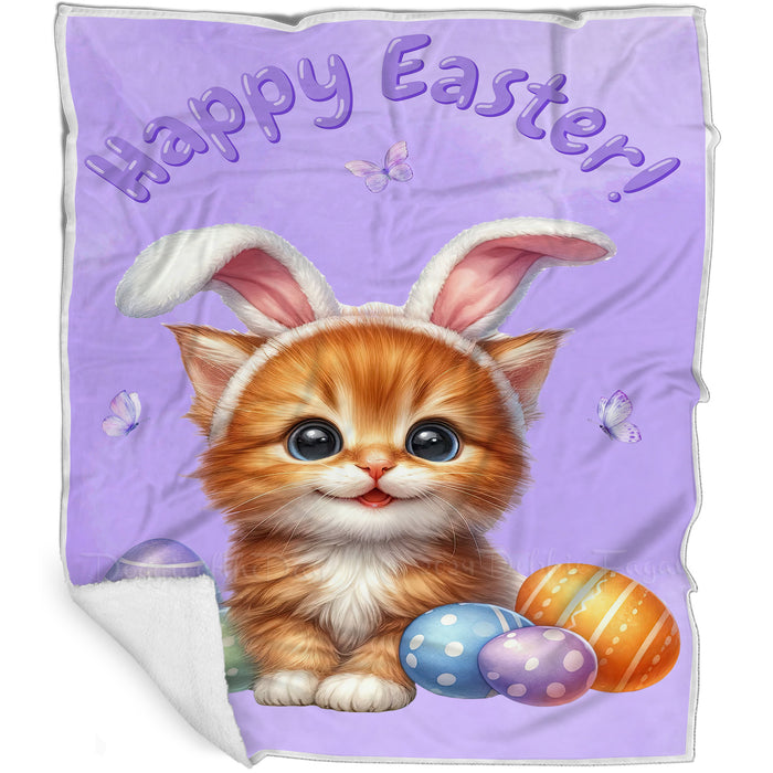 Easter Egg Hunt Persian Cat Happy Easter Holiday Blanket EGHNTBLK039