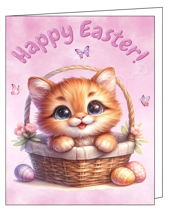 Happy Easter Persian Greeting Cards, Spring Holiday Notecards Blank Inside Envelopes Included, Unique Easter Egg Cards for Cat Lovers