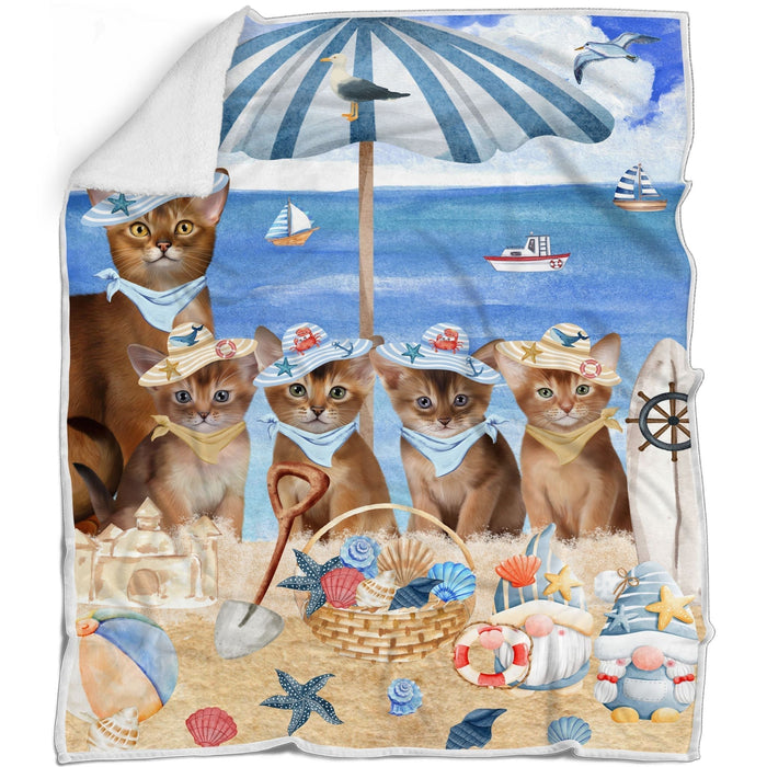 Abyssinian Blanket: Explore a Variety of Custom Designs, Bed Cozy Woven, Fleece and Sherpa, Personalized Cat Gift for Pet Lovers