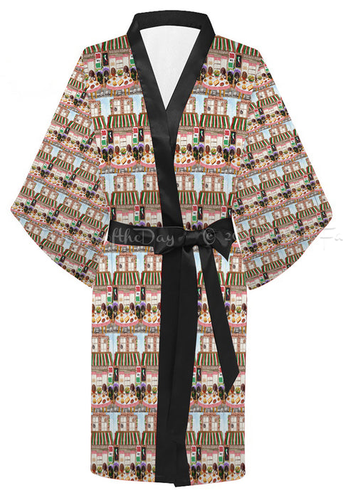 Dachshund Dog on Kimono Robe - Little Cafe Pet Restuarent