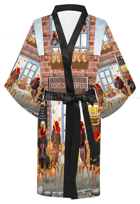 Doxie Oktoberfest Beer Dachshund Dog on Kimono Robe