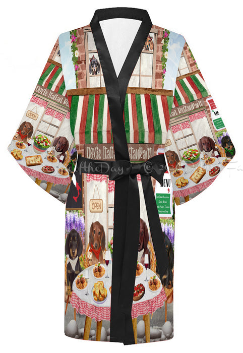 Dachshund Dog on Kimono Robe - Little Cafe