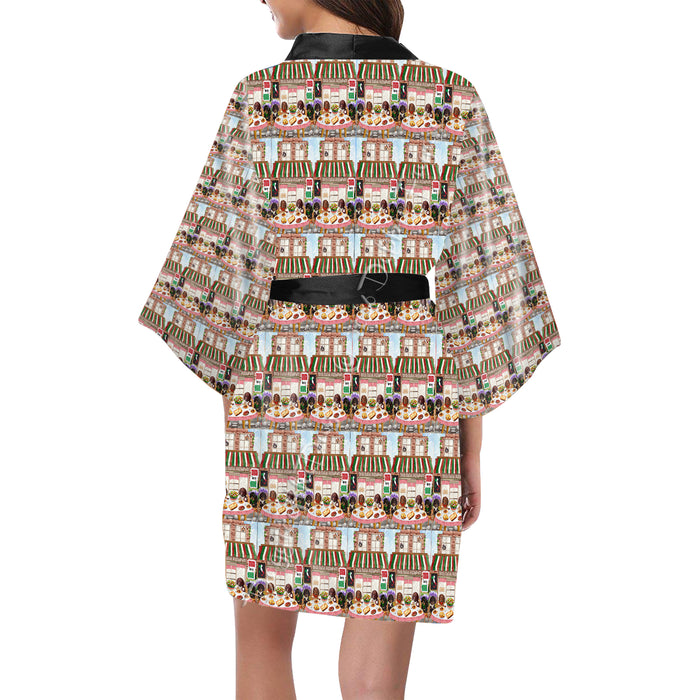 Dachshund Dog on Kimono Robe - Little Cafe Pet Restuarent