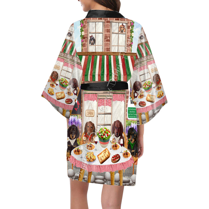 Dachshund Dog on Kimono Robe - Little Cafe