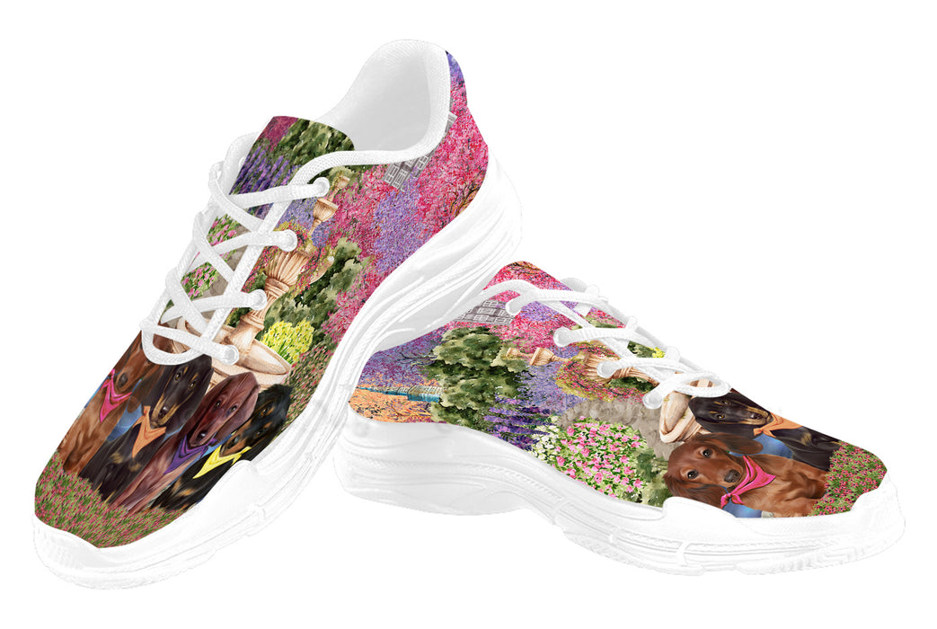 Floral Park Dachshund Dog Women's Running Shoes