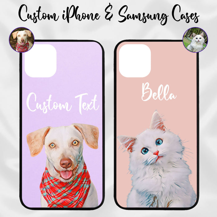Custom Pet iPhone Case, Samsung Pet Photo and Dog Name Flexi, Custom Dog Phone Case, Personalized Phone Case Cat Phone Case Dog Gift