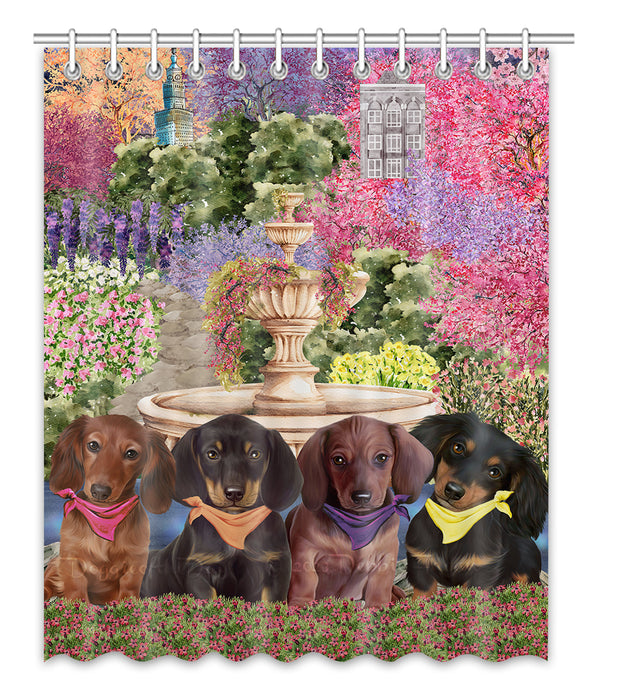 Floral Park Dachshund Dog Shower Curtain