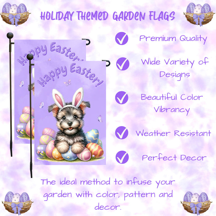 Scottish Terrier Spring Easter Garden Flag Puppy Eggs Outdoor Yard Decor Gift 12x18 Inch Single Side and Double Sided