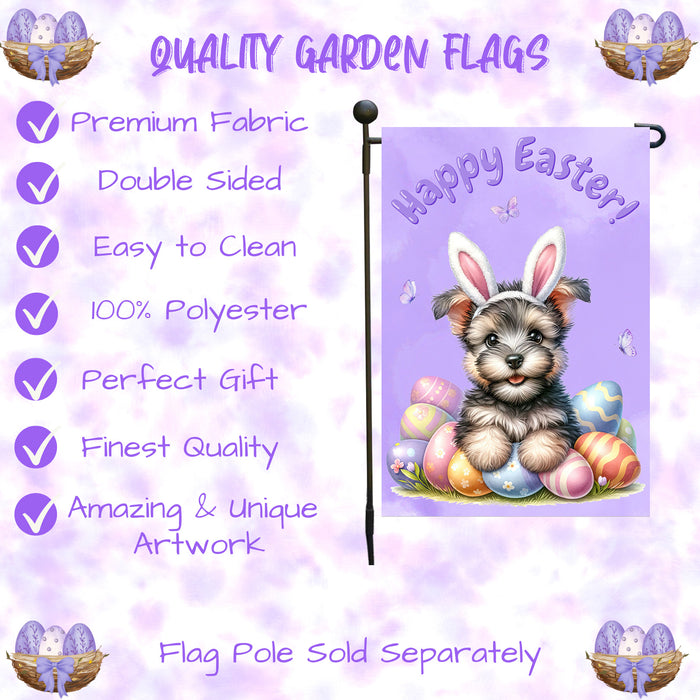Scottish Terrier Spring Easter Garden Flag Puppy Eggs Outdoor Yard Decor Gift 12x18 Inch Single Side and Double Sided