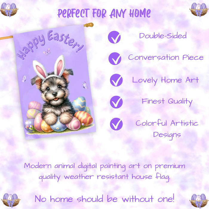 Scottish Terrier Easter Puppy House Flag Spring Garden Yard Outdoor Banner 28x40 Inch Double-Sided