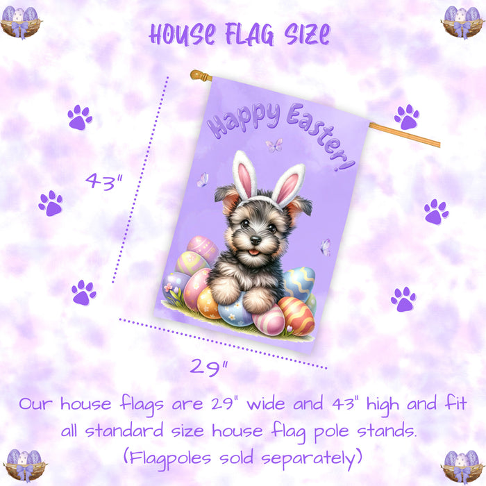 Scottish Terrier Easter Puppy House Flag Spring Garden Yard Outdoor Banner 28x40 Inch Double-Sided
