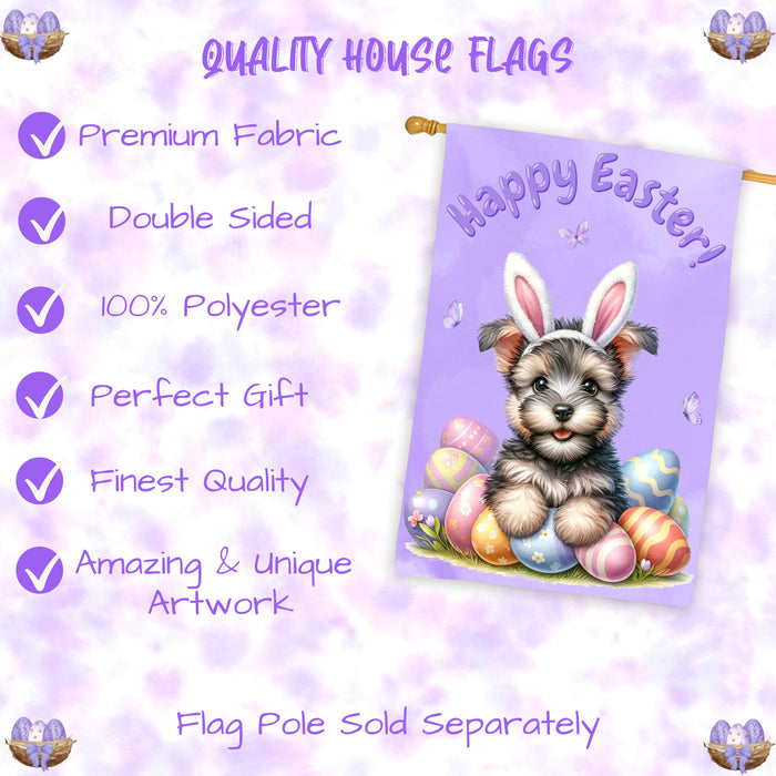 Scottish Terrier Easter Puppy House Flag Spring Garden Yard Outdoor Banner 28x40 Inch Double-Sided