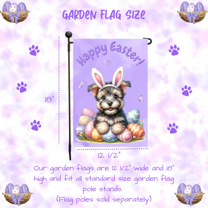 Scottish Terrier Spring Easter Garden Flag Puppy Eggs Outdoor Yard Decor Gift 12x18 Inch Single Side and Double Sided