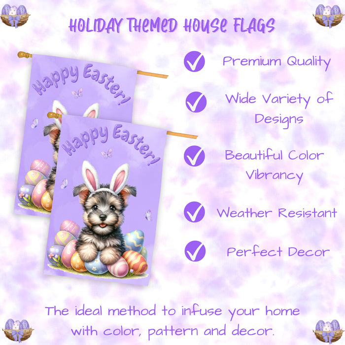 Scottish Terrier Easter Puppy House Flag Spring Garden Yard Outdoor Banner 28x40 Inch Double-Sided