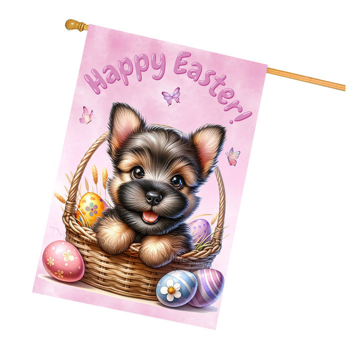 Scottish Terrier Spring Easter Dog House Flag Home Yard Holiday Decorative Flag 28x40 Inch Double-Sided