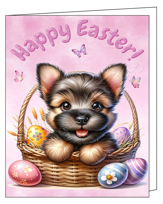 Happy Easter Scottish Terrier Greeting Cards, Spring Holiday Notecards Blank Inside Envelopes Included, Unique Easter Egg Cards for Dog Lovers