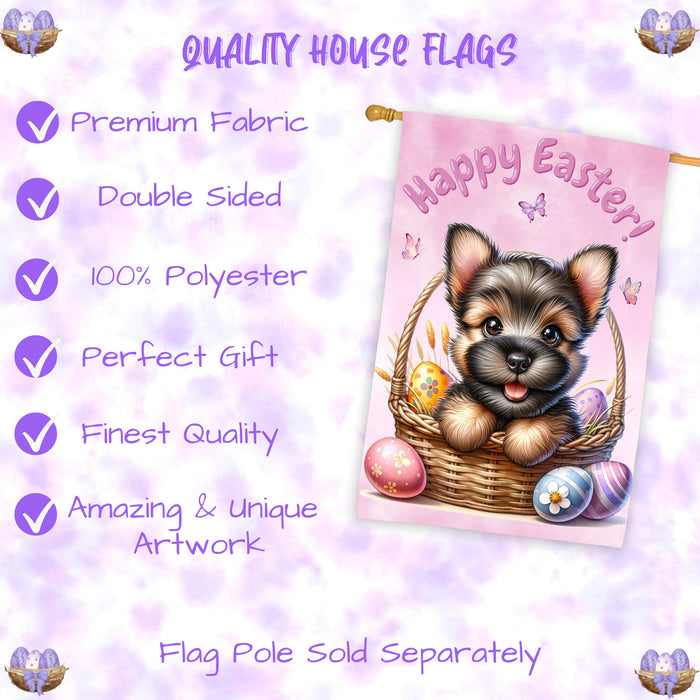 Scottish Terrier Spring Easter Dog House Flag Home Yard Holiday Decorative Flag 28x40 Inch Double-Sided