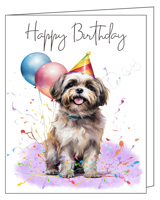 Happy Birthday Greeting Cards Shih Tzu - Cute Note Cards for Dog Lovers - Blank Inside Envelope Included, GCHB00270