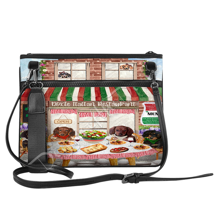 Doxie Italian Restaurant Dachshund Dog Slim Clutch Purse