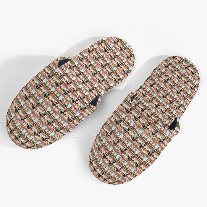 Dachshund Dogs Non-Slip Cotton Slipper, Little Cafe Restaurant Friends Pet Theme, Slippers for Women's Men and Kids (Copy)