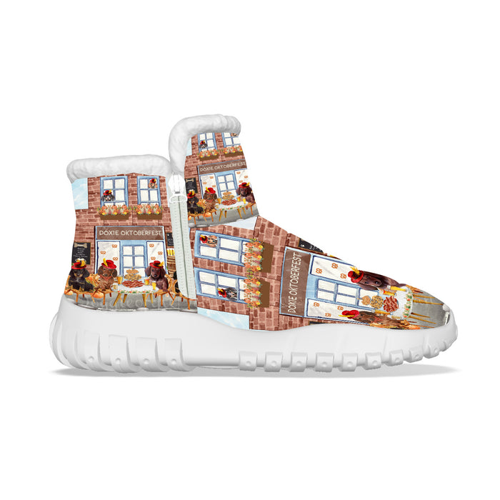 Doxie Oktoberfest Beer Dachshund Dog Cotton-Padded Shoes, Shoe for Men and Women