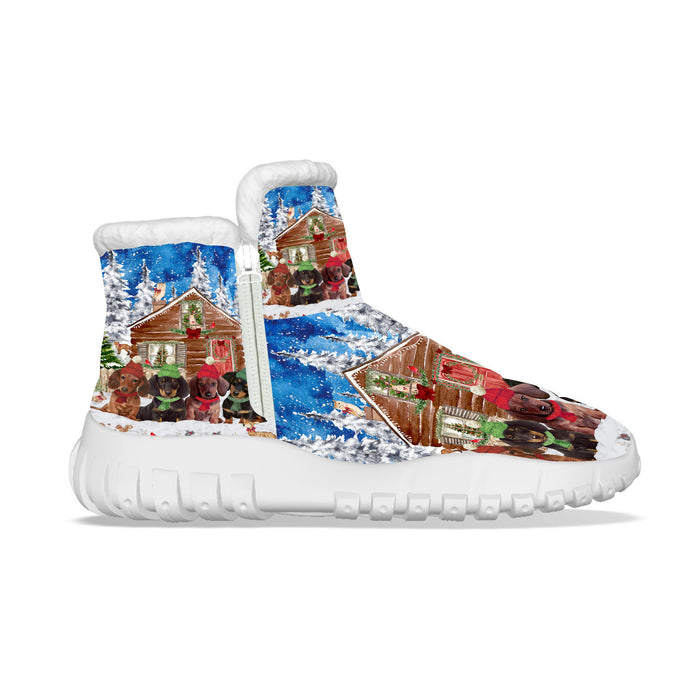Dachshund Dogs Winter Cabin Snow Boots