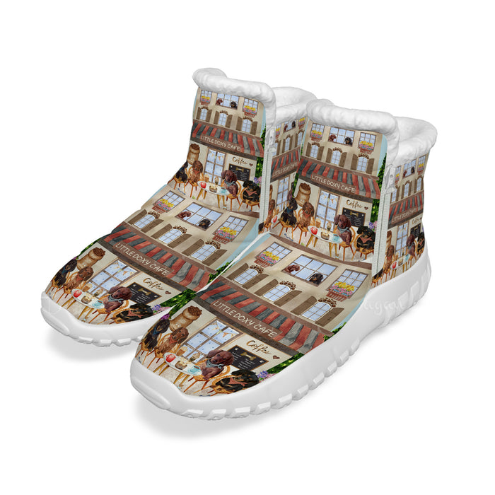 Little Doxy Cafe Dachshund Dogs Snow Boots