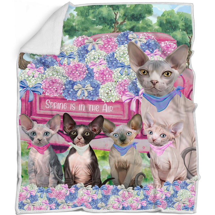 Sphynx Cat Blanket: Explore a Variety of Designs, Cozy Sherpa, Fleece and Woven, Custom, Personalized, Gift for Cat and Pet Lovers