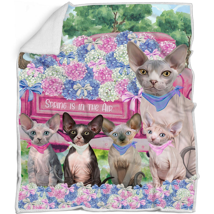Sphynx Cat Blanket: Explore a Variety of Personalized Designs, Bed Cozy Sherpa, Fleece and Woven, Custom Cat Gift for Pet Lovers