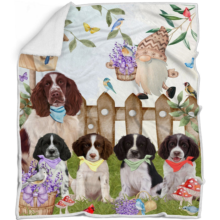 Springer Spaniel Blanket: Explore a Variety of Personalized Designs, Bed Cozy Sherpa, Fleece and Woven, Custom Dog Gift for Pet Lovers