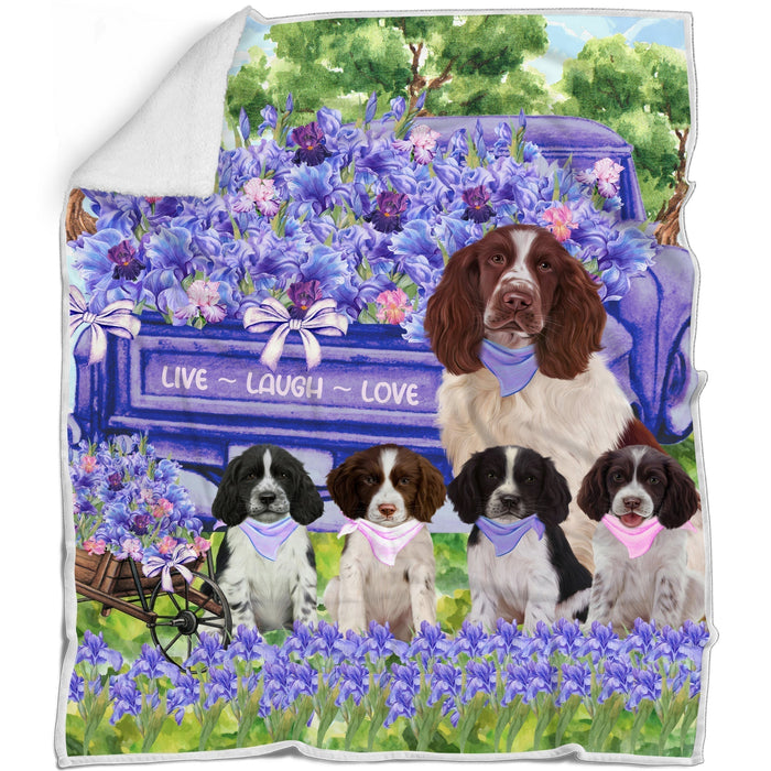 Springer Spaniel Bed Blanket, Explore a Variety of Designs, Custom, Soft and Cozy, Personalized, Throw Woven, Fleece and Sherpa, Gift for Pet and Dog Lovers