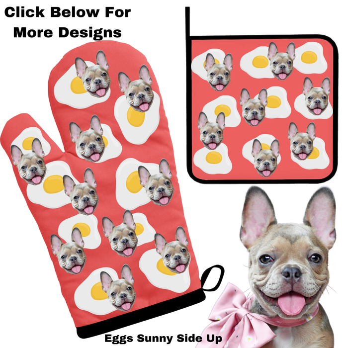 Customized Oven Mitts, Cute Dog and Cat Photo on Custom Pot Holders, Personalized Kitchen Accessory Gift for Pet Lovers, Add Your Own Photo