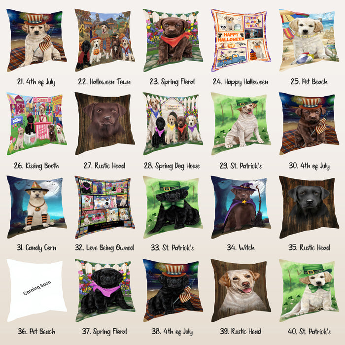 Labradors Dog Pillow Personalized Dog Art Many Designs to Choose From Ultra Soft Pet Pillows for Sleeping - Reversible & Comfort - Cushion for Sofa Couch Bed - 100% Polyester Halloween Christmas Easter Fall