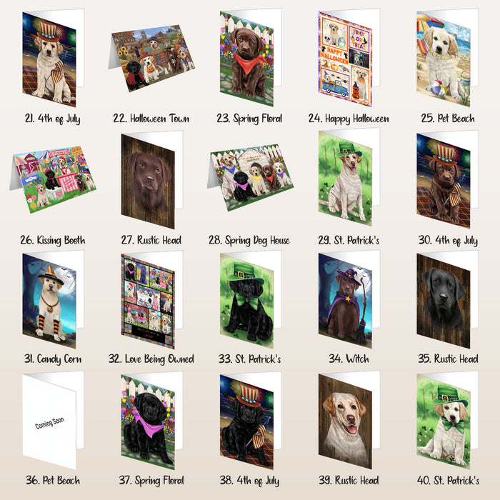 Labrador Retriever Dog Handmade Artwork Assorted Pets Greeting Cards and Note Cards with Envelopes Personalized Custom Artwork Many Designs to Choose From for All Occasions and Holiday Seasons Halloween Christmas Easter Fall