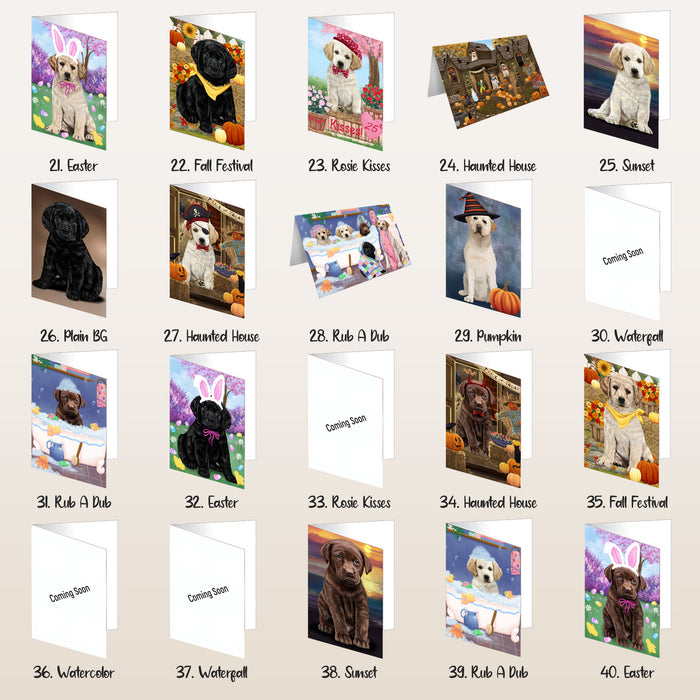 Labrador Retriever Dog Handmade Artwork Assorted Pets Greeting Cards and Note Cards with Envelopes Personalized Custom Artwork Many Designs to Choose From for All Occasions and Holiday Seasons Halloween Christmas Easter Fall