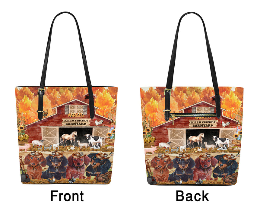 Furry Friends Barnyard Dachshund Dogs Euramerican Tote Bag