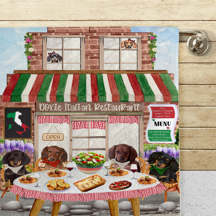 Doxie Italian Restaurant Dachshund Dog Kitchen Bathroom Towels