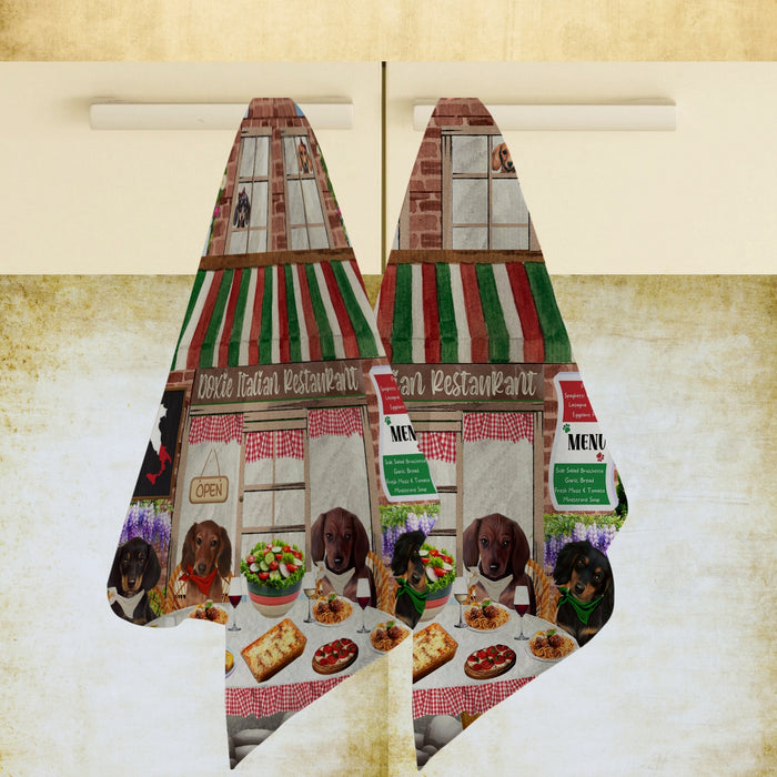 Doxie Italian Restaurant Dachshund Dog Kitchen Bathroom Towels