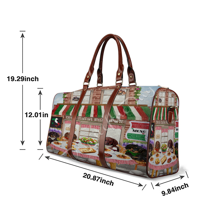 Doxie Italian Restaurant Dachshund Dog Waterproof Travel Bag
