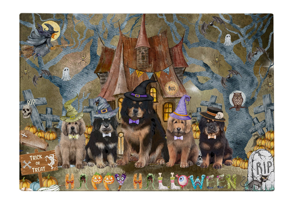 Tibetan Mastiff Tempered Glass Cutting Board: Explore a Variety of Custom Designs, Personalized, Scratch and Stain Resistant Boards for Kitchen, Gift for Cat and Pet Lovers