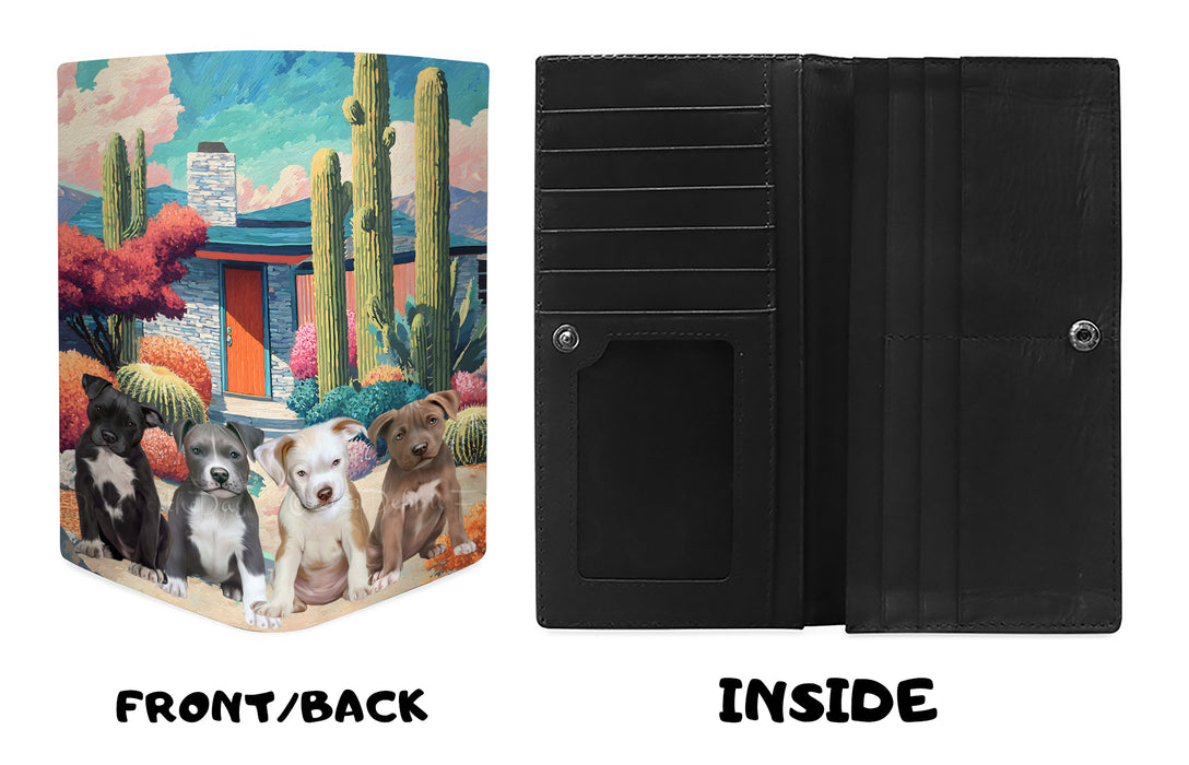 “Sassy Snouts & Southwest Vibes” – Stylish Pit Bull Dogs & Cactus Wallet for Women