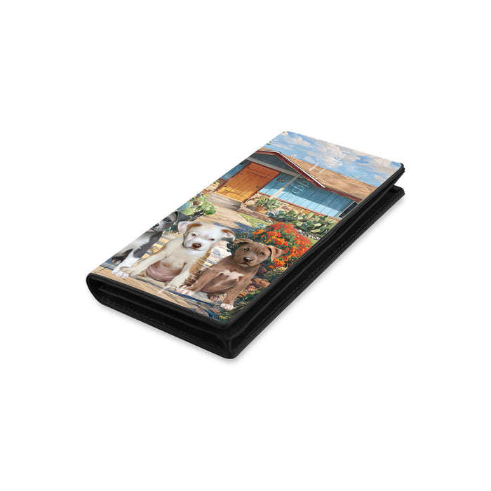 “Cactus Chic & Canine Cool” – Arizona Pit Bull Dogs Wallet with Boho Desert Flair