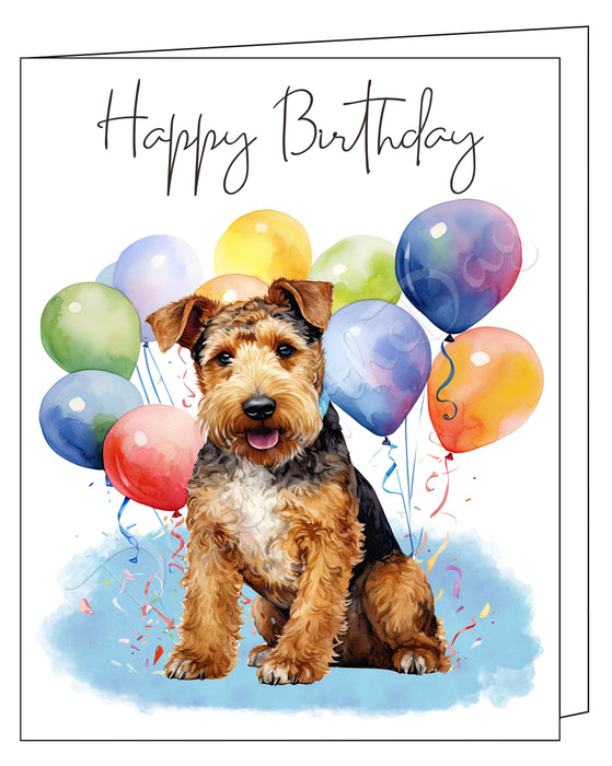 Happy Birthday Greeting Cards Welsh Terrier - Cute Note Cards for Dog Lovers - Blank Inside Envelope Included, GCHB00292