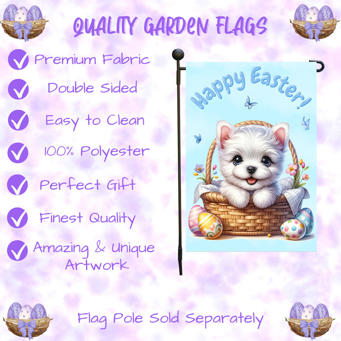 West Highland Terrier Easter Gift Garden Flag Dog Spring Outdoor Lawn Decor  12x18 Inch Single Side and Double Sided