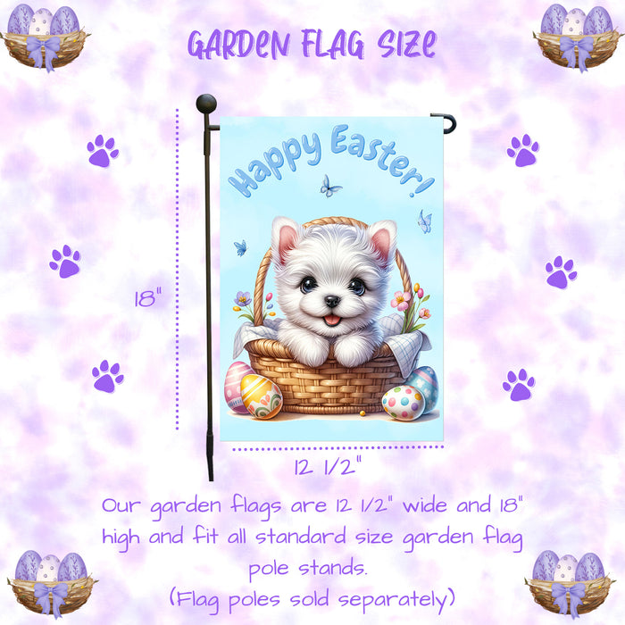 West Highland Terrier Easter Gift Garden Flag Dog Spring Outdoor Lawn Decor  12x18 Inch Single Side and Double Sided