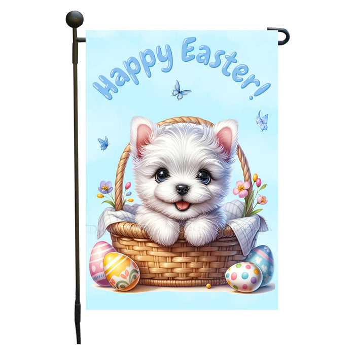 West Highland Terrier Easter Gift Garden Flag Dog Spring Outdoor Lawn Decor  12x18 Inch Single Side and Double Sided