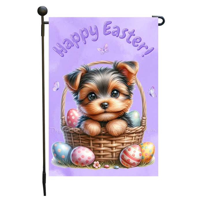 Yorkshire Terrier Dog Garden Flag Dog Easter Spring Outdoor Yard Decor 12x18 Inch Single Side and Double Sided