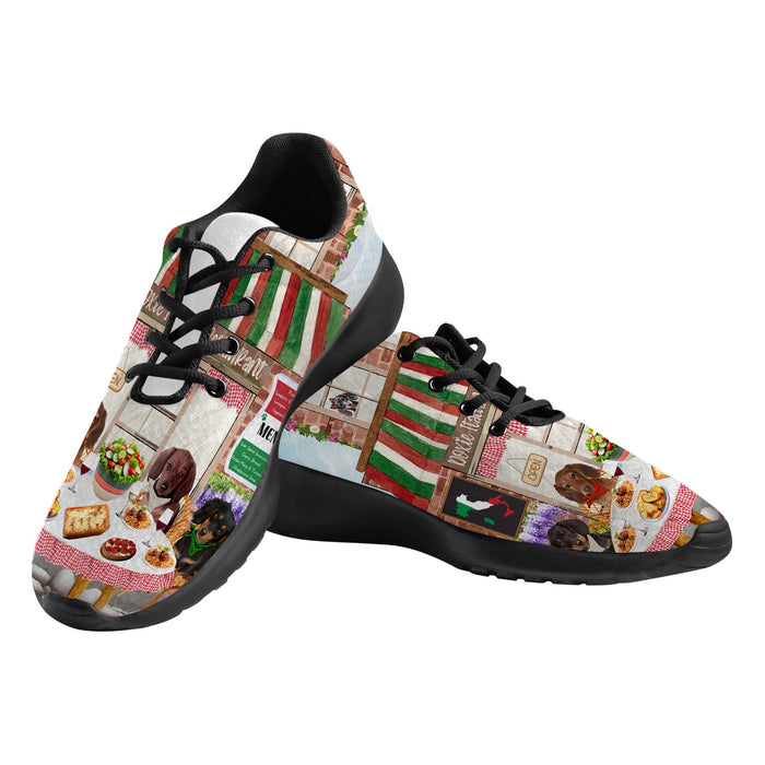 Doxie Italian Restaurant Dachshund Dog on Women's Athletic Shoes
