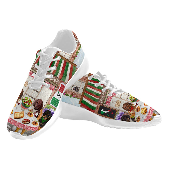 Doxie Italian Restaurant Dachshund Dog on Women's Athletic Shoes